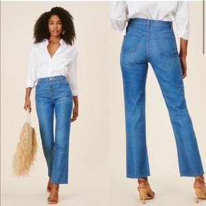 Reformation Blue Straight Leg Jeans